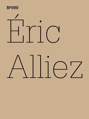 cover image of Éric Alliez